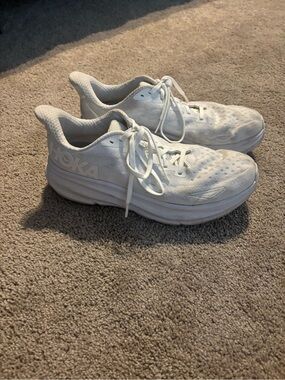 Hoka One One White Women's Cushioned Running Shoes